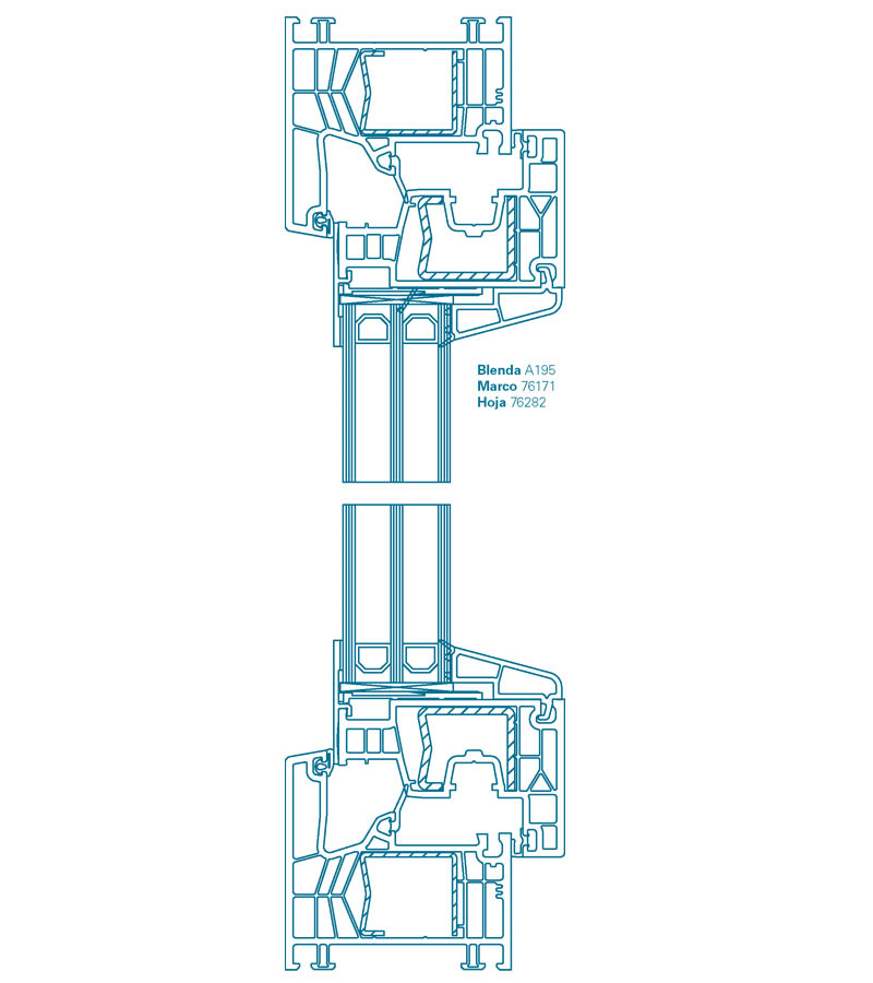 Plano del perfil Kömmerling Xtrem 76 MD Zero