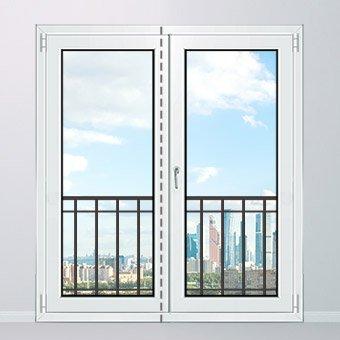 Штульповая балконная дверь с полным остеклением